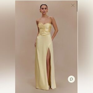 Meshki Strapless Yellow Dress